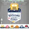 Big Dot of Happiness Welcome to Our Class - Hanging First Day of School Classroom Seasonal Sign - Interchangeable Door Decor
